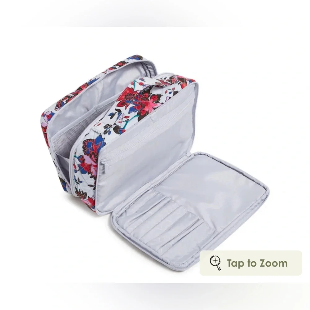 Vera Bradley Large Blush and Brush Makeup Case in Vineyard Floral